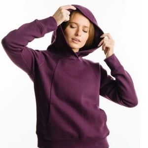 Zyia Active Oh So Soft Cowl Hoodie Sweatshirt Pocket Purple Pullover Size Small.